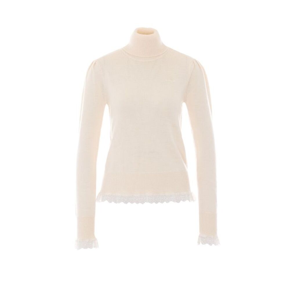 Ganni Women Sweater With Lace Detail